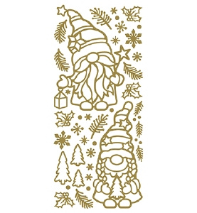 JEJE Peel-off sticker 501400 Gnomes, Christmas, Goud