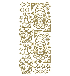 JEJE Peel-off sticker 501300 Gnomes, Christmas, Goud