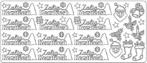 JEJE Peel off sticker 1410/1693-2 Zalig Kerstfeest, zilver