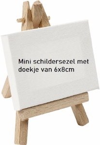 Creotime 25735 Mini schildersezel 12cm met doekje van 6x8cm