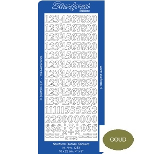 Stickervel Starform 1253-1 Cijfers 10mm, Goud