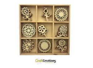 Houten ornamenten box CE811500/0235 Flowers