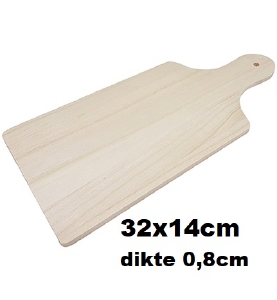 Houten Snijplank SL249/9984 ongelakt met handvat 32x14x0,8cm