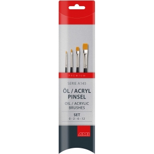 AMI A145/576577 set van 4 Platte penselen oranje filament