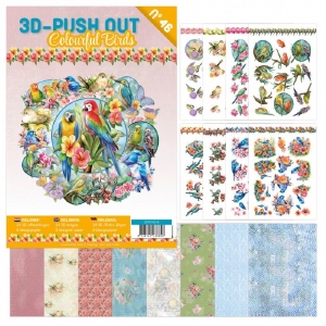 3D-Push Out boek 3DPO10046 Colourful Birds