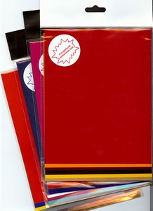 Gekleurde stickerfolie 6 vel SKP-005 rood (1 vel goud)