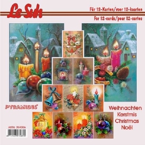 LeSuh 3D Pyramide knipvellenboek: 394006 Kerstkaarsen e.d.