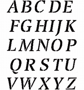 x6006 Sjabloon Alfabet hoofdletters 2,5cm hoog 470.005