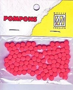 Mini pompons POM003 Rood