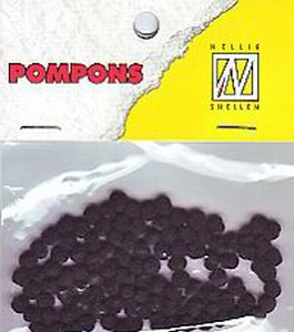 Mini pompons POM011 Zwart