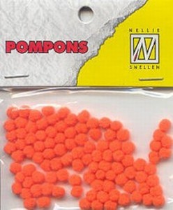 Mini pompons POM022 Neon Oranje