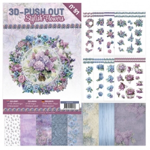 3D-Push Out boek 3DPO10051 Stylish Flowers