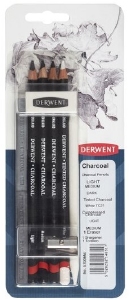 DERWENT DCH39000 Mixed Media Houtskool set 4 stuks