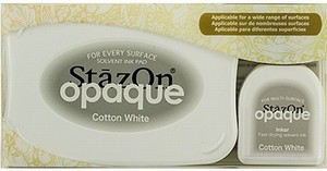 StaZon Opaque Solvent Ink Pad + Inker Cotton White SZ000110