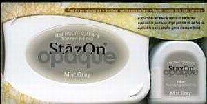 StazOn Opaque Solvent Ink pad + Inker Mist Grey SZ000181