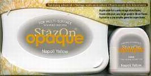StazOn Opaque Solvent Ink pad + Inker Napoli Yellow SZ000111