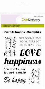 Craftemotions Clear Stamps 130501/1084 Teksten Happiness