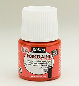 Pebeo porseleinverf 45ml: 24-005 Glossy Coral Red