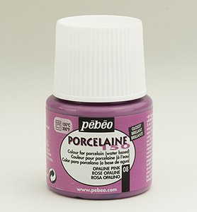 Pebeo porseleinverf 45ml: 24-008 Glossy Opaline pink