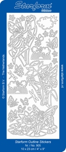 Stickervel Starform 905 Elfjes (met tulp) zilver