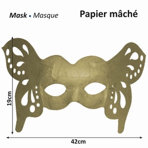 Vaessen16711-129 Papier mache masker Vlinder breed 42cm