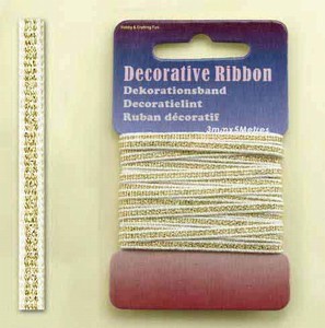 H&C Fun 12101-0111-Decorative Ribbon-lint 3mm Gold