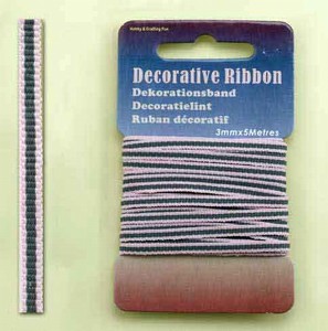 H&C Fun 12101-0115-Decorative Ribbon-lint 3mm Multi Pink