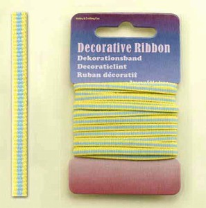 H&C Fun 12101-0117-Decorative Ribbon-lint 3mm Multi Yellow