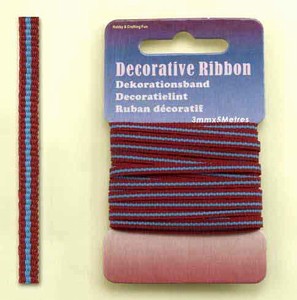 H&C Fun 12101-0118-Decorative Ribbon-lint 3mm MultiBordeaux