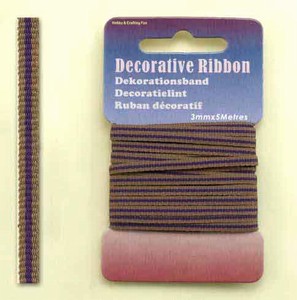 H&C Fun 12101-0119-Decorative Ribbon-lint 3mm Multi Purple