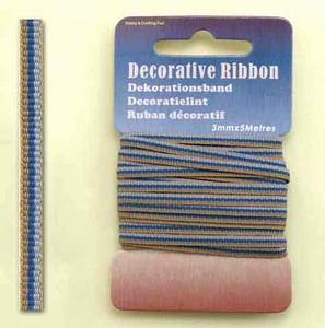 H&C Fun 12101-0120-Decorative Ribbon-lint 3mm MulitBlue
