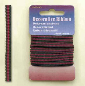 H&C Fun 12101-0124 Decorative Ribbon-lint 3mm MultiFuchsia