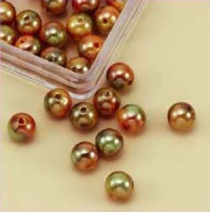 H&CFun 12056-5608 Oilpainted beads 8mm - Oranje/groen