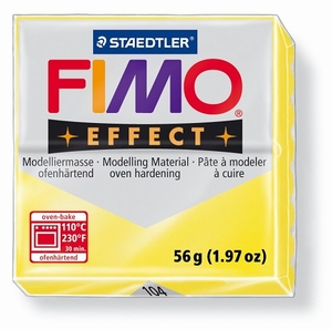 Fimo Soft 8020-104 effect transparant Geel