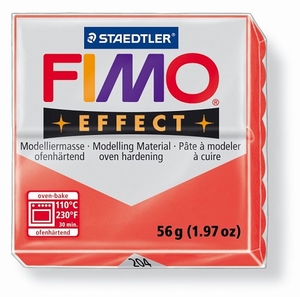 Fimo Soft 8020-204 effect transparant Rood