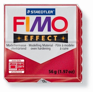 Fimo Soft 8020-28 effect metallic Robijnrood