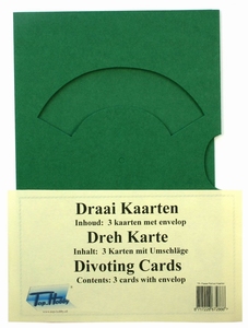 Draaikaarten TH-106-25 Groen, 3 draaikaarten + enveloppen