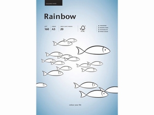 Rainbow schetsblok tekenpapier 160grams-A3-20vel