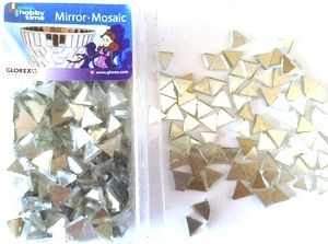 kosten Behandeling universiteitsstudent HobbyTime 6248002 Spiegel mozaiek zilver (glas) driehoekjes -  100gr./ca.520st