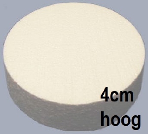 Styropor taartdummie dikte  4cm, Rond 15cm doorsnede