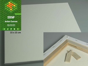 Canvasdoek Green Leafs/Leaves schilderdoek 15x15x1,7cm