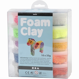 Foam Clay Creotime78930 Set basic kleuren 10x35gram
