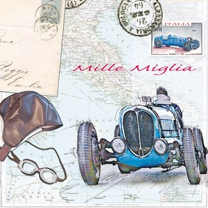 Servetten Ambiente 5 stuks 1330/9175 Mille Miglia oude racew