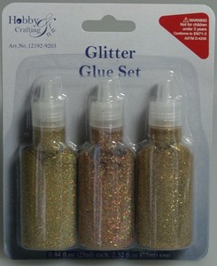 Glitter Glue,glitterlijm H&CFun 12192-9203 Gold ass.