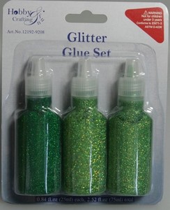 Glitter Glue,glitterlijm H&CFun 12192-9208 Groen ass.