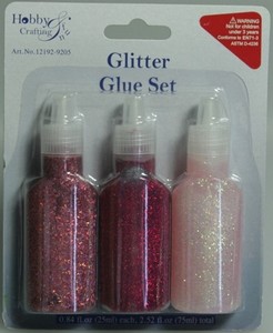 Glitter Glue,glitterlijm H&CFun 12192-9205 Roze ass.