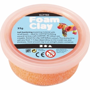 Foam Clay Creotime78863 Glitter Oranje