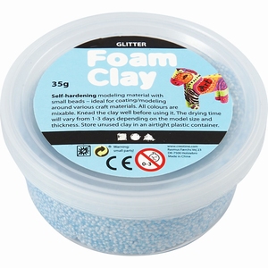 Foam Clay Creotime78865 Glitter Licht Blauw