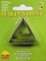 Makins Clay 36003 Uitsteekvorm Driehoek, blister 3 maten