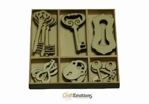 Houten ornamenten box CE811500/0211 Key and Lock**